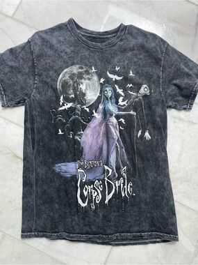 Tim Burton Corpse Bride Graphic Tee - Black Wash